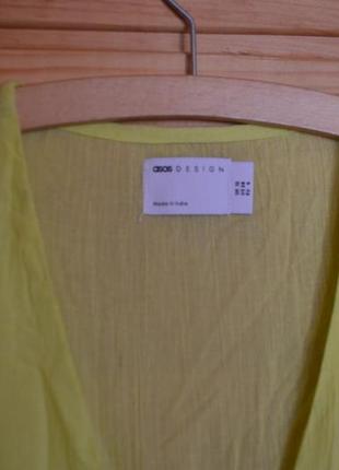 Великолепное платье asos design из органичного хлопка! натуральное! лимонное!7 фото