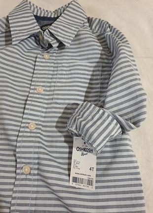 Коттоновая рубашка на 4 года для мальчика новая pshkosh