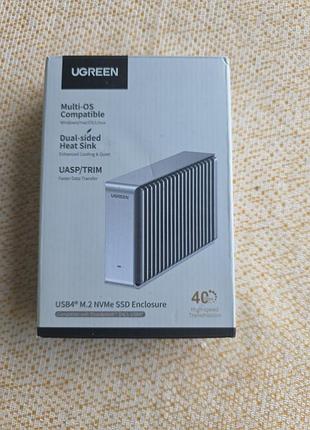 Зовнішня кишеня ugreen d700 40gbps для m2 ssd usb4 nvme сумісна з thunderbolt для mac mini m4 та macbook pro grey