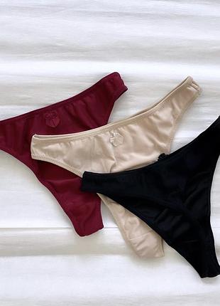Однотонные стринги "kable" m, бордовый