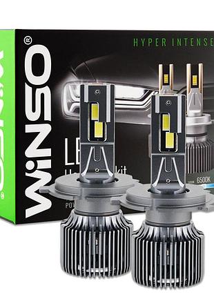 Автолампа winso led h4 12/24v 130вт 11000лм 6500k csp3570 2шт