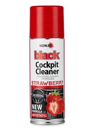 Поліроль для панелі приладів nowax cockpit cleaner spray полуниця, 200мл