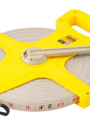 Рулетка mastertool 100 м x 13 мм геодезическая стекловолокно