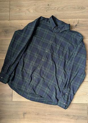 1+1=3! мужская хлопковая рубашка в клетку uniqlo