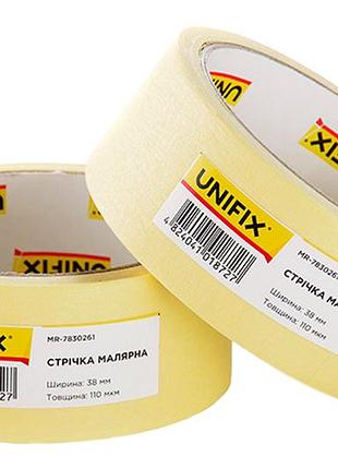 Стрічка малярська unifix 38 мм x 20 м жовта (7 шт.)