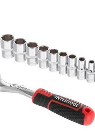 Набор инструмента на планке intertool 1/4" x 12 ед. storm 2