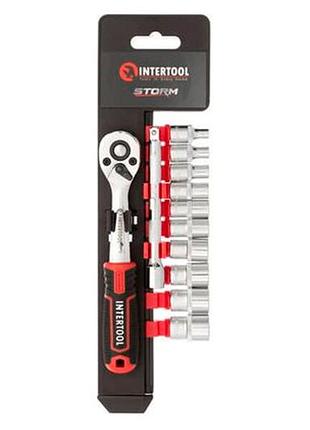 Набор инструмента на планке intertool 1/4" x 12 ед. storm 3