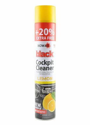 Поліроль для панелі приладів nowax cockpit cleaner spray лимон, 750мл