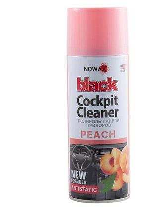 Поліроль для панелі приладів nowax cockpit cleaner spray персик, 450мл