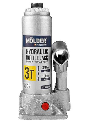 Домкрат гидравлический бутылочный molder 3т 180-340мм в кейсе