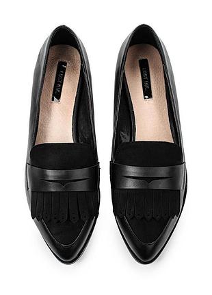 Лофери lost ink berly fringed flat loafer