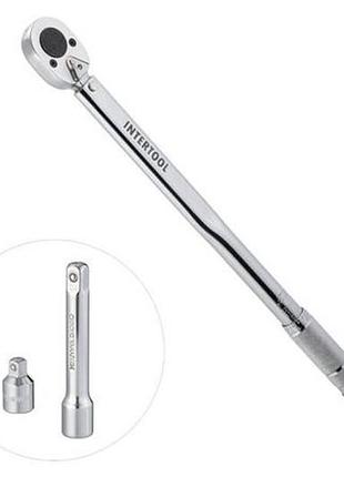 Ключ динамометрический intertool 1/2" x 28-210 н/м с переходником 3/8"