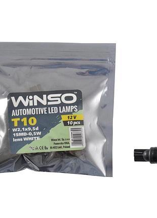 Автолампа winso led 12v smd t10 w2.1x9.5d, 10шт 127340