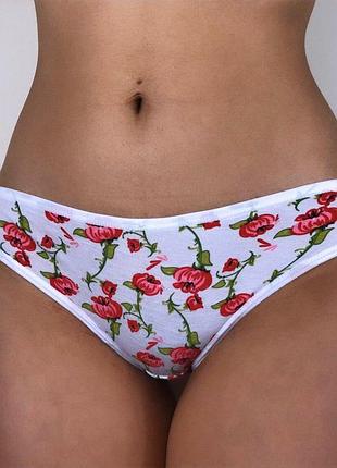 Трусики "цветочек" белый, l