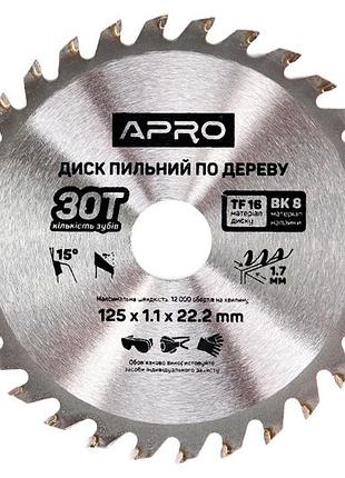Диск пильний по дереву apro 125 x 22.2мм x 30t