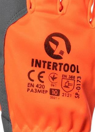 Рукавичка intertool комбінована козяча шкіра флуоресцентна помаранчева 10 " 2