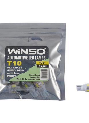 Автолампа winso led 12v smd t10 w2.1x9.5d, 10шт 127320