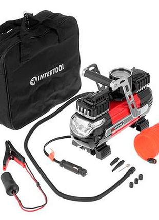 Компрессор автомобильный intertool 7бар x 40л/мин двухцилиндровый 3
