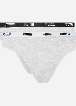 Трусики-бікіні puma women bikini 2p pack 90785105 s 2 шт grey (8718824911977)