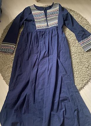 Вільна сукня з вишивкою котон shein