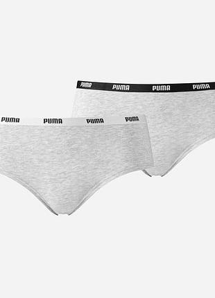 Трусики-хіпстери puma women hipster 2p pack 90785205 s 2 шт grey grey (8718824912226)