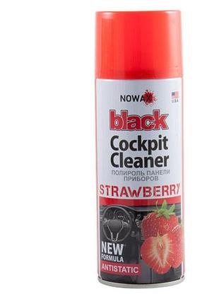 Поліроль для панелі приладів nowax cockpit cleaner spray полуниця, 450мл