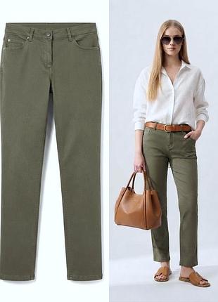 Джинсы хаки на высокий рост оливковые