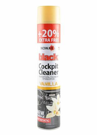 Поліроль для панелі приладів nowax cockpit cleaner spray ваніль, 750мл