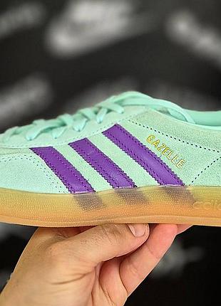 Женские кроссовки adidas gazelle indoor "clear mint"(оригинал)38-24см.