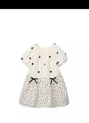 Zara polka dot dress 3 years (98 cm) | ecru