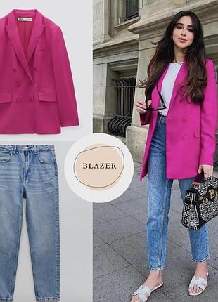 Жіночий двобортний піджак zara фуксія, розмір m