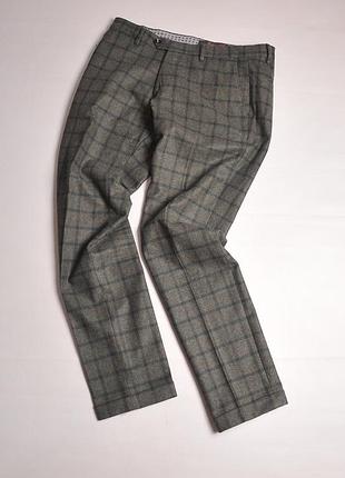 Мужские клетчатые классические шерстяные брюки bsettecento wool blend 97 plaid trousers pants - 33