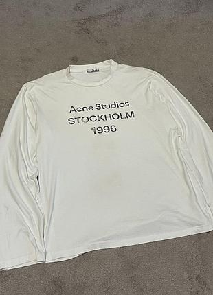 Лонгслів acne studios stockholm 1996 / кофта / білий світшот / акне