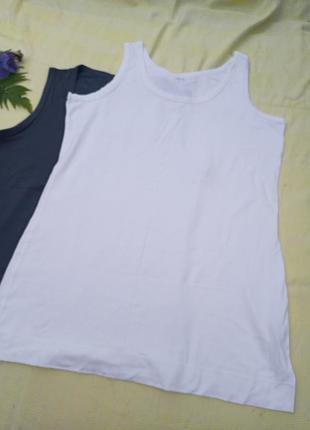 Удлиненная  белая вискозная майка,l-xl,leon