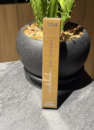 Лайнер для брів zola eyebrow liner mono brush (light brown), новий