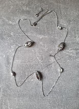 Колье swarovski, цепь swarovski, роскошная цепочка swarovski