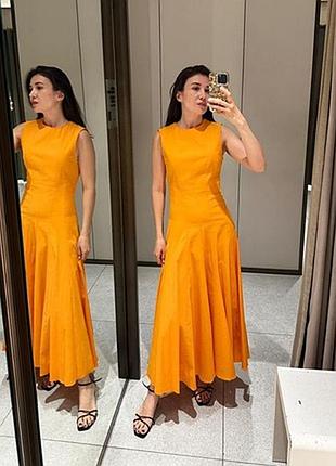 Сукня плаття міді сарафан платье миди zara s