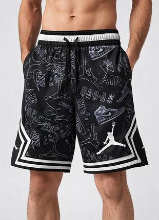 Чоловічі шорти jordan dri-fit чорні літні спортивні перфоровані баскетбольні jumpman