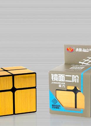 Дзеркальний кубик рубіка 2х2 yj mirror cube black golden