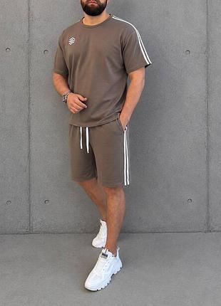 Костюм мужской летний футболка и шорты мягко двунитка m, l, xl, xxl