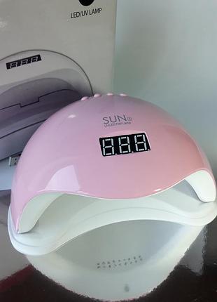 Лампа для маникюра uv+led 5 pink (розовая) питание от usb, 48 вт sun лампа для маникюра 48w uv/led