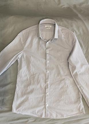 Чоловіча сорочка calvin klein slim-fit оригінал m біла