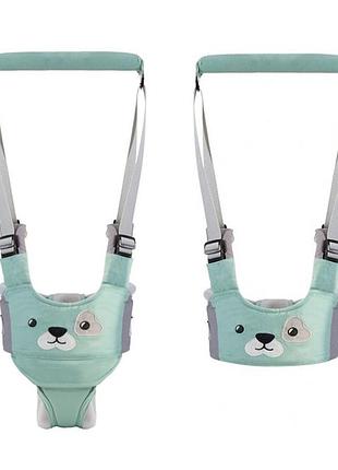 Віжки babykli bw-21322 ходунки поводок для дітей перші кроки зелений песик