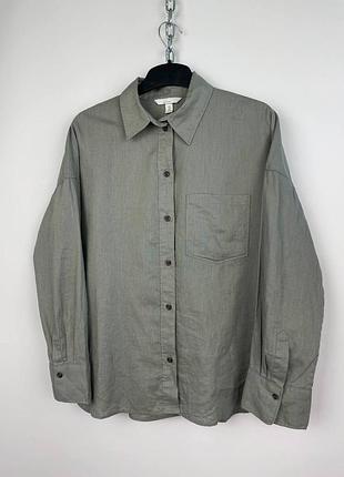 H&m blend linen жіноча легка вільна лляна , льняна сорочка , рубашка
