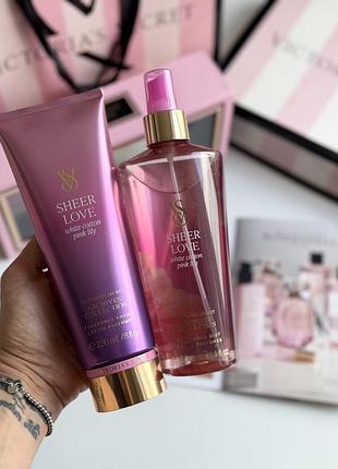 Спрей та лосьйон для тіла sheer love victoria’s secret