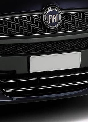 Накладка на нижню решітку (2010-2015, 2 шт, нерж.) для fiat doblo ii рр