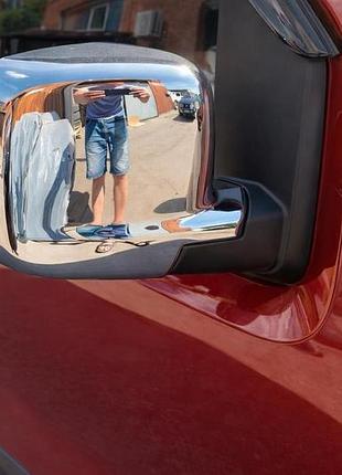 Полные накладки на зеркала (2 шт) omsaline - итальянская нержавейка для fiat fiorino/qubo 2008-2024 гг
