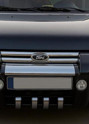 Накладки на фари (2 шт, нерж.) для ford connect 2006-2009 рр