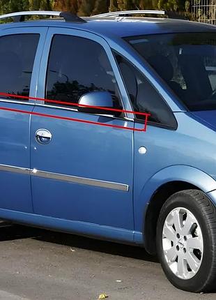 Наружные молдинги окон нержавейка (4 шт) для opel meriva 2002-2010 гг