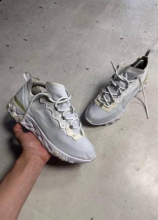 Nike react element 55 white running sneakers men’s eu 44 shoes original чоловічі кросівки найк реакт оригінал